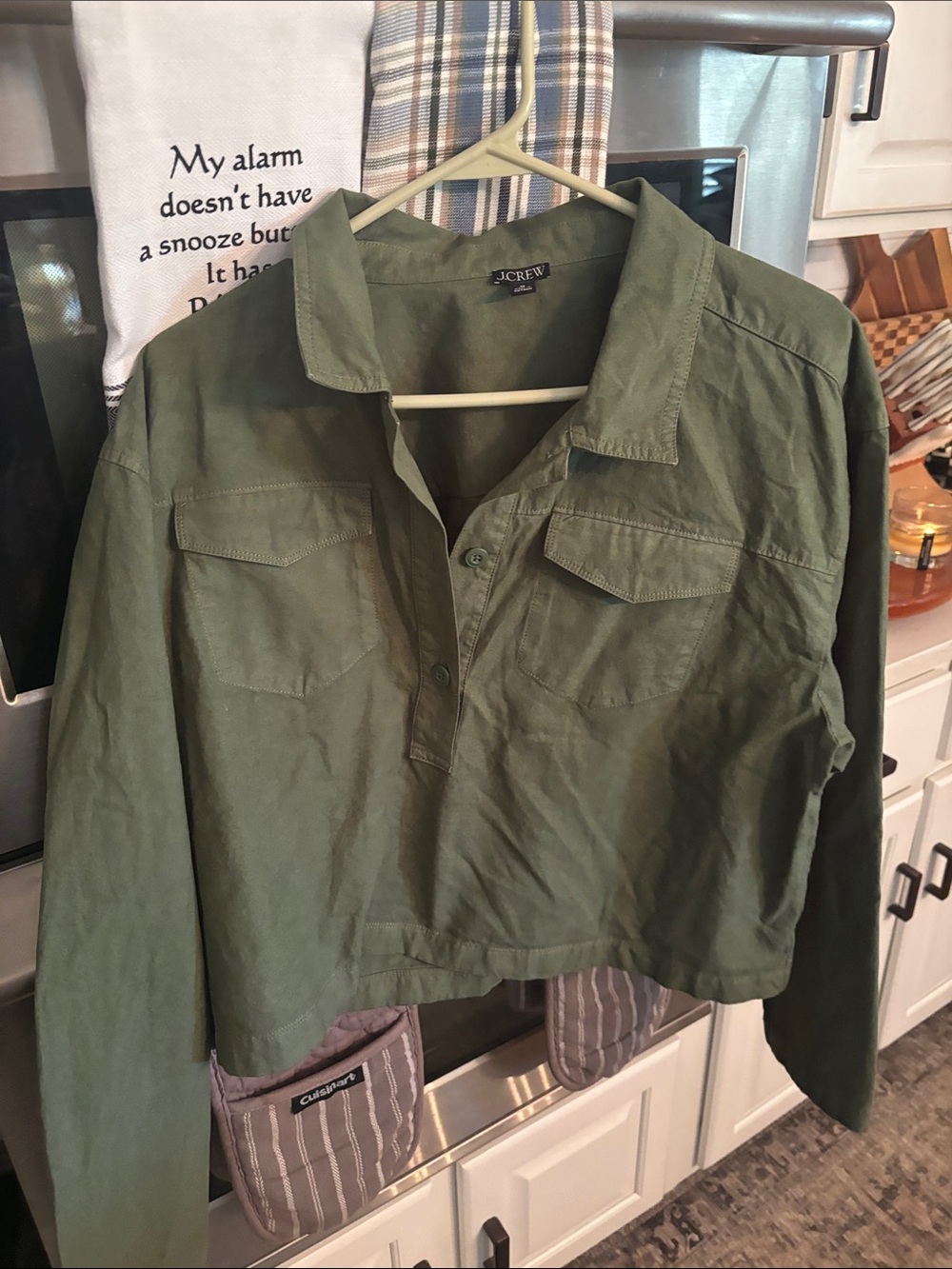 J. Crew Olive Utility Crop Jacket